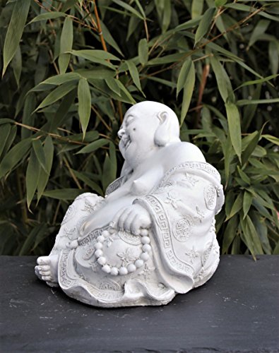 Steinfigur Buddha – Antik-Weiss, Garten, Deko, Figur, Stein, Statue, Frostsicher - 2