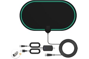 KnuKonceptz TV Aerial, Indoor Amplified Digital HDTV Aerial 200+ Mile Range with 1080P HD VHF UHF Freeview for Life Local Channels Signal amplifier Support ALL Television