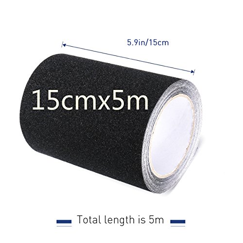 BESTOMZ 15CM x 5M Anti-Rutsch Band Aufkleber für Treppen Belag Streifen (schwarz) - 4