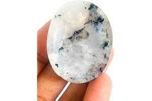 crystalmiracle Rainbow Moostone Oval Thumb Worry Stone Crystal Healing Reiki Feng Shui Gift Positive Energy Deflector Handcrafted