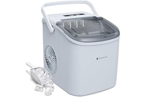 KitchenBrothers Machine a Glacons Professionnel - Machine a Glace Pilée - Machines à Glaçons - Machine a Glacon - Portable Avec Poignée - Avec Pelle à Glace - 1,2L - 7-10 Minutes - 12KG/24h