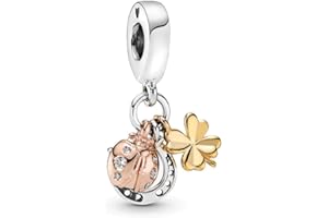 BEEUVIP Charmes Animaux personnages vie pour Bracelets - Charms de Perles ajourées en Argent Sterling 925, charmes de Coeur d'amour pour Bracelets et Colliers pour Femmes Filles