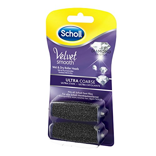 Scholl Velvet Smooth Ersatzrollen, Pedi Nachfüller, Ultra Stark mit Diamantpartikeln, 1er Pack (1 x 2 Stück) - 2