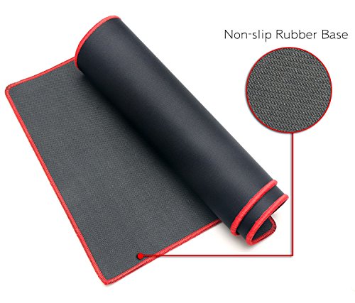 Newsky Hohe Genauigkeit Leistung wasserabweisend 600 x 300 x 3 mm Gaming Mauspad Mauspad mit rutschfester Gummi-Boden Verlängerte rot rot - 3