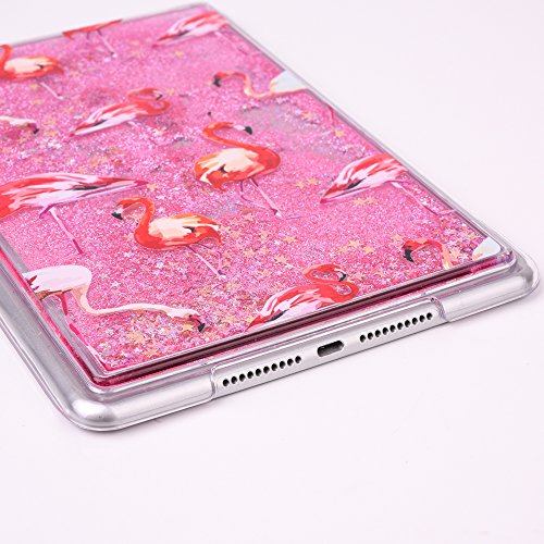 Felfy Liquid Flüssigkeit Hülle für iPad Mini 4,Glitzer Flüssig Wasser Hülle für iPad Mini 4,iPad Mini 4 Hard Hülle Luxe Kreativ Glitzer Herz Flamingos High Heels Shiny Glanz Sparkle Schwimmend Treibsand Muster Kristall klar Liquid Bling Hülle Crystal Clear Hard Case Transparent Kristall Bumper Handyhülle für iPad Mini 4 + 1x Silver Stylus + 1x Bling Dust Plug [Zufällige Farbe] - 7