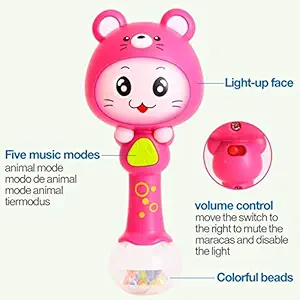 Zest 4 Toyz Unbreakable Baby Shaker Sand Hammer Toy Dynamic Rhythm Stick Baby Rattles Kids Musical Party Favor Musical Instrument Toys(Assorted Color)
