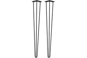 Masterplank Hairpin Legs with Screws, 85 CM Set of 2 - Heavy Duty DIY Furniture Metal Table Legs for Wooden Shelves, Desk, Bench, Coffee Table Dining Table, Drawers - Indoor & Outdoor Modern Style