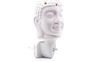 Candle-Brothers Elektrische Duftlampe für Zuhause | Buddha | Geschenk für Freunde & Familie | Weiße Duftlampe | Aromalampe für Büro, Yoga und Schlafzimmer