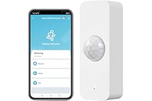 RISOON Sensore di movimento WiFi, sensore di movimento intelligente Tuya PIR per la sicurezza domestica, sensore di movimento wireless con app di monitoraggio remoto, comando vocale compatibile con Alexa (1