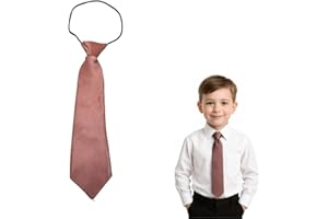 THE TIE COMPANY The Tie Co™ Kids Satin Elasticated Tie – Solid Plain Colour Pre-Tied Boys & Girls Neck Tie