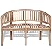 Produktbild vidaXL Teak Massivholz 2-sitzer Bananenbank Gartenbank Sitzbank Parkbank 120 cm