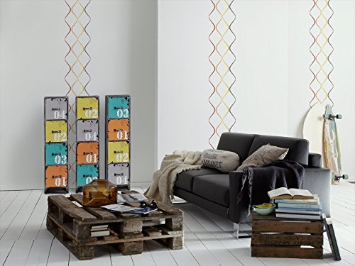 Livingwalls selbstklebendes Panel pop.up Panel 2,50 m x 0,35 m bunt orange weiss 942272 - 2