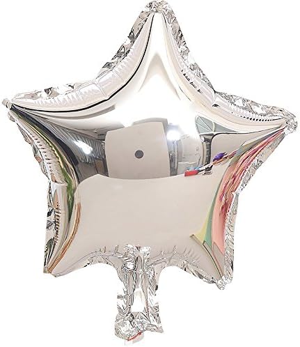 5"/10"/18" Star Foil Balloon Wedding Brithday Party Decoration,Pack of 50 (5", Silver)