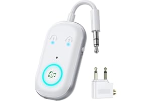 ORIA Adaptador Bluetooth Aux, 2 en 1 Transmisor Receptor Bluetooth 5.3, Receptor de Audio con Conexión Dual, Reducción de Ruido CVC, Adaptador de Audio de Carga Tipo C - Blanco