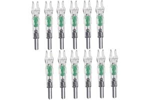 Liummrcy Lighted Nocks For Arrows, LED Arrow Nocks Plastic Luminous Archery Lighted Nocks Light Up Arrow Bow Tail 12PCS Random Color