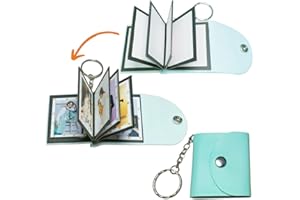 UNIQICON Mini Portachiavi con Foto, Fai da te con Piccole Foto in Pelle, Mini Album Fotografico Personalizzato, Piccolo Portachiavi Album, Portachiavi Personalizzato con Immagine, Regalo per Famiglia Amico