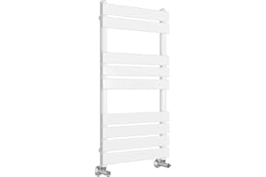 Warmehaus Minimalist Bathroom Flat Panel Heated Towel Rail Radiator Rad White 950x500mm - Modern Central Heating Space Saving Radiators - Perfect for Bathrooms