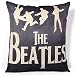 Vanki Letters Printed serial Cotton Linen Square Decorative Throw Pillow Case Cushion Cover 18 x 18 inches , black based the Beatles pattern