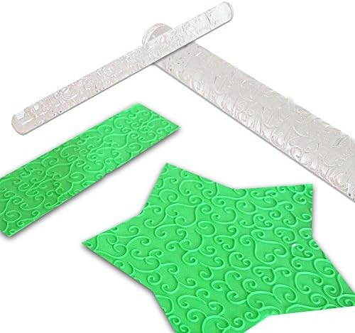 Acrylic Rolling Pin Swirls Textured Pattern Embossing Fondant Cake Decorating Sugarcraft Icing Tool (16cm)