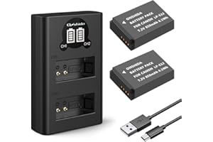 Onshida LP-E12 Kameraakkus, 2-Pack 850mAh Batterie Ladegerät Ladeset für Canon EOS M M2 M10 M100 EOS 100D EOS Rebel SL1 EOS KISS X7 EOS M50
