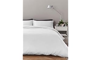 BELDORA Anti-Allergy Anti-Bacterial Brushed Soft Touch Microfibre Duvet Cover & Pillowcase/s Bedding Bed Linen Set (White, Double)