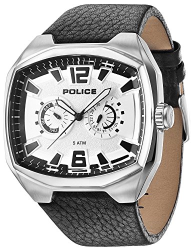 Police Fairplay Men'Herren-Armbanduhr 1725.1562 Analog-Anzeige und schwarzem Lederarmband 14191JS/04 Police Fairplay Men'Herren-Armbanduhr 1725.1562 Analog-Anzeige und schwarzem Lederarmband 14191JS/04