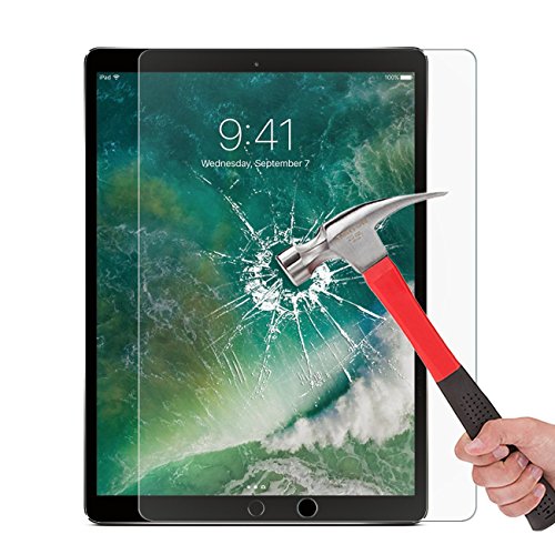 OMOTON iPad Pro 12.9 (2017) Panzerglas Schuztfolie, Anti- Kratzer, Bläschenfrei ,9H Härte, HD-Klar, Apple Pencil kompatibel, [2.5D Runde Kante] - 8