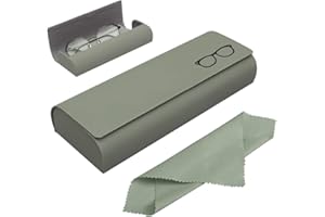 Azwood Étui à lunettes rigide en cuir synthétique de qualité supérieure - Pour homme et femme - Livré avec un chiffon en microfibre pour lunettes de soleil, lunettes de lecture, lunettes de