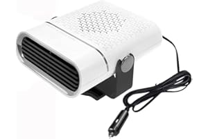 Riloer Chauffage de voiture 12V 120W, Dégivreur voiture désembuage et dégivrage rotatif à 360 ° avec prise allume-cigare ventilateur de voitures électrique