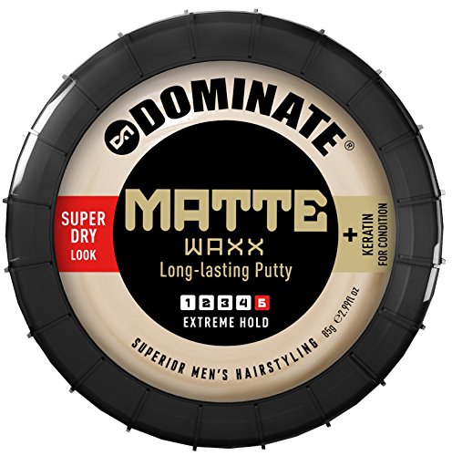 Dominate Matte Waxx Produits de Salon Cire Coiffante avec de la Kératine, Fixation Forte avec Effet Sec Naturel, 85g