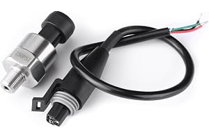 Yosoo Health Gear Trycksensor 1/8 150PSI, NPT-Gänga Tryckmätningsformare i Rostfritt Stål för Olja, Bränsle, Luft och Vatten