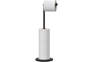 Topsky Free Standing Toilet Roll Holder, Stainless Steel Anti Rust Toilet Paper Holder for 4-5 Jumbo Rolls, Toilet Roll Stand for Bathroom Living Room Kitchen etc (Black)