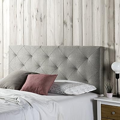 Marckonfort Tête de lit Milano 140X60, losanges en tissu gris, 8 cm d'épaisseur