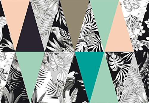 mySPOTTI 1042 Triangle Jungle Spritzschutz, Aluminium, türkis / beige, 59 x 41 x 0,2 cm