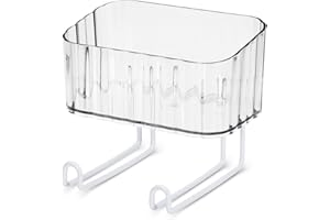 LELE LIFE Wall Mount Headband Holder, Clear Acrylic Caddy, Self Adhesive Hair Accessories Organizer for Scrunchie, Bows, Ties, Clips, Pins, Claw Clip, Clear