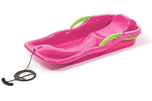 NEUSTANLO | Bobschlitten Race | hochwertiges Kunststoff | inkl. Zugseil und Bremshebel | ideal auch als Rodel, Bob, Schlitten oder Schneegleiter