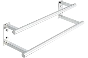 Mooche Chrome Towel Rail Wall Mounted,Bathroom Towel Holder Double Towel Rack for Bathroom,SUS304 Stainless Steel 800MM Towel Shelf Double Towel Bars for Hotel,Kitchen,Drawing Room,Toilet