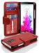 Produktbild LG G3 Hülle in ROT von Cadorabo - Handyhülle mit 3 Kartenfächer für LG G3 Case Cover Schutzhülle Etui Tasche Book Klapp Style in INFERNO ROT