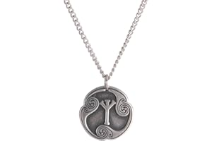 Amaxer Collar de 24 runas con talismán vikingo, joyería asatru, colgante pagano wiccano, runas nórdicas, collar de amuleto nórdico vintage para mujeres y hombres