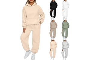 BAWUTZ Damen Hausanzug mit Kapuze 2 Teile, Damen Jogginganzug Set Sweatshirt mit Hose Elegant Freizeitanzug,Sport Hosenanzug Langarm Hoodie Damen Hausanzug