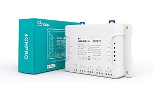 SONOFF 4-gångs 2.4 GHz WiFi Smart Switch med RF-styrning Fjärrkontroll Smart Tidsfunktion, Kompatibel med Alexa och Google Ho