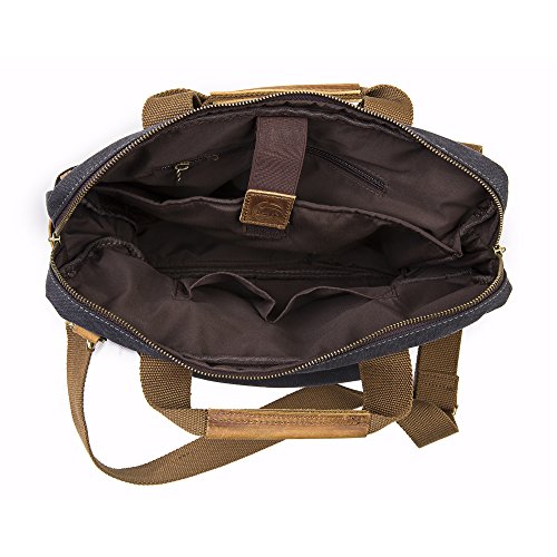 Gootium 50412 High Density Canvas Genuine Leather Laptop Bag Aktentasche - 5