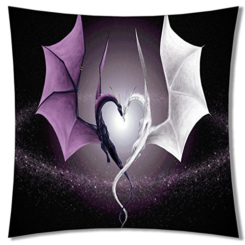 A-SLLE Square Unique Decorative Throw Pillow Case Cushion Cover Dragon Design 18 X 18 Two Sides Printed 151