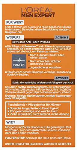 L’Oréal Men Expert Faltencreme Falten Stop Feuchtigkeitspflege, Anti Aging Creme für Männer, 1er Pack (1 x 50 ml) - 4