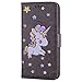 Produktbild Samsung Galaxy A5 2017 Hülle, Chreey (Unicorn) Niedlich [Regenbogen Einhorn] Glitzer Handyhülle Premium PU Leder Tasche Flip Wallet Cover mit Standfunktion Kartenfach Schutzhülle [Grau]