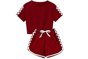 XINYUNZU Kinder Kleidung Kinderkleidung Anzug Set Trainingsanzug Tshirt mit Shorts Sommer Casual Klamotten Bekleidungssets für Mädchen und Jungen 5-14 Jahre