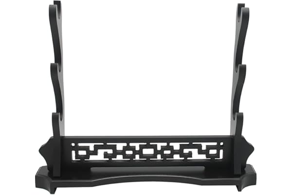 WANLIAN Support D'épée à Trois Niveaux, Support D'épée de Bureau Samurai Sword Katana Gladiator Base D'assemblage D'épée Pour l'affichage, Noir