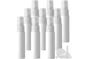 PQPAUTY TIANZD 12 Piezas 30 ml Opaco Blanco Botellas Spray Pulverizador Plástico Botes Spray Vacios, Bomba en Spray de Niebla Fina Atomizador Pequeño para Perfume Viaje con 1 Embudo
