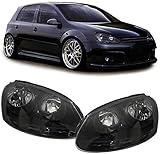 vw jetta 2 scheinwerfer 1 Paar - (rechts + links) - Klarglas Scheinwerfer - H7/H7 - SCHWARZ - incl. Stellmotoren -