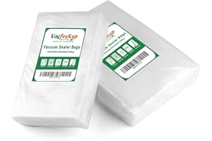VacFreKep 100 Buste 15x25cm(50) e 20x30cm(50) Buste Sottovuoto Alimenti,Sacchetti Sottovuoto per Alimenti,Sacchi Sottovuoto Alimenti senza BPA